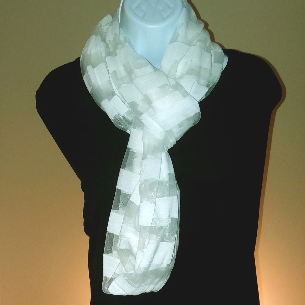 Scarf white and sheer  Infinity